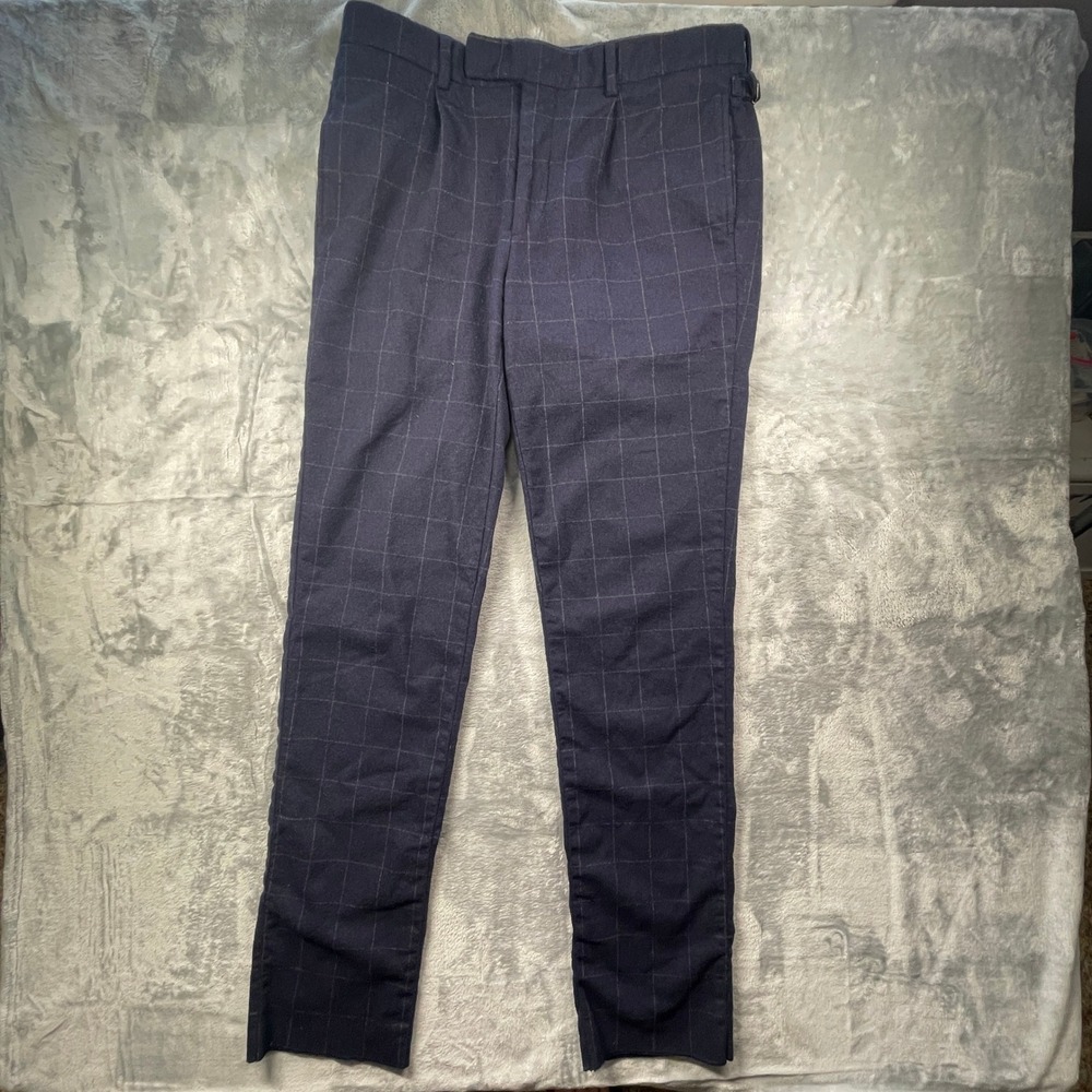 Brooks Brothers Classic Mens 42R W36 Wool Blend Windowpane Suit Trousers Pants